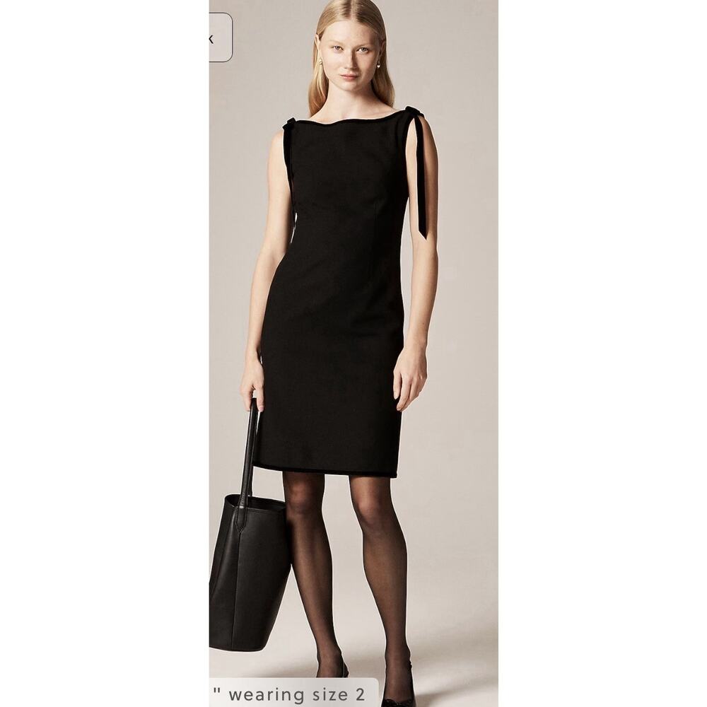 New! J.Crew Seamed sheath dress with velvet bows in four-season stretch 6